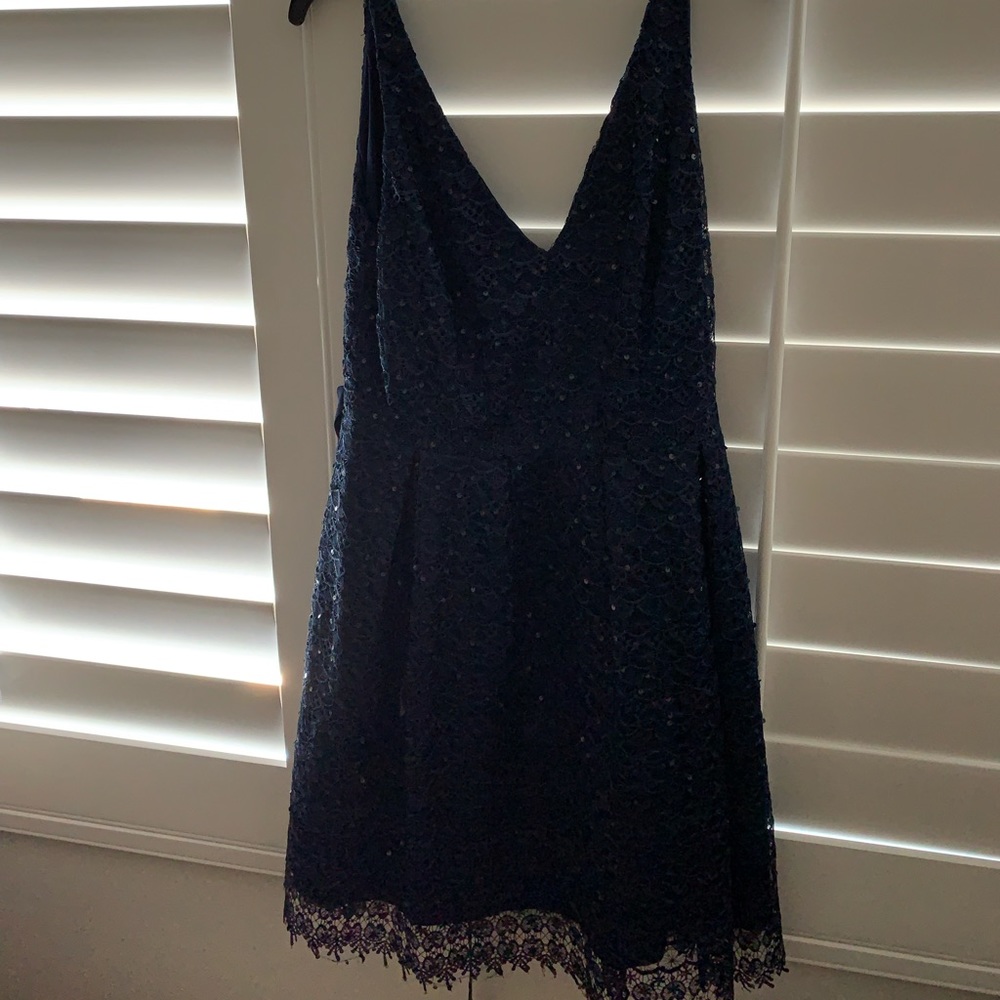 Adriana papell navy blue dress